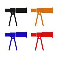 Telescope Set On White Background vector