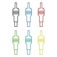 Set Of Jack Cable On White Background vector