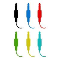 Set Of Jack Cable On White Background vector