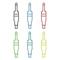 Set Of Jack Cable On White Background vector