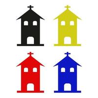 Church Set On White Background vector