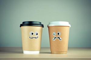 Take away coffee cup characters photo