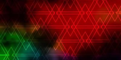 Dark Multicolor vector background with lines, triangles.