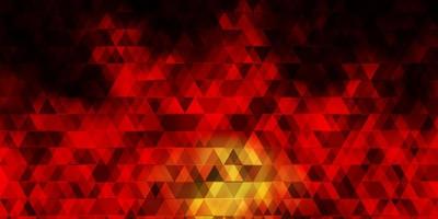 Dark Orange vector template with lines, triangles.