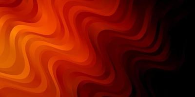 Dark Orange vector backdrop with curves.