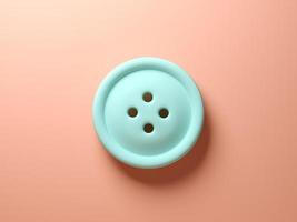 un botón azul sobre un fondo rosa en la representación 3d foto
