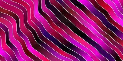 Dark Pink vector background with bent lines.