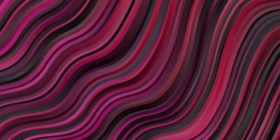 Dark Pink vector background with bent lines.