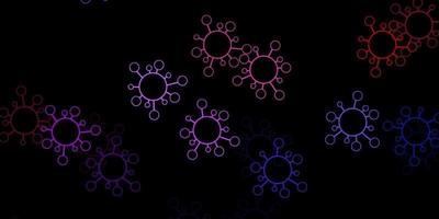 Dark blue, red vector template with flu signs.