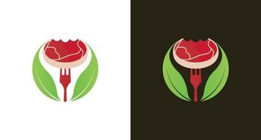 modern beef Steak logo vector