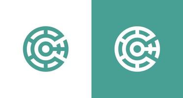 Creative letter C initial logo with the abstract crypto element, CT logo template .vector vector