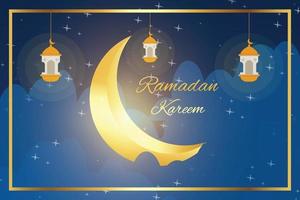 diseño de ilustración para celebrar el mes de ramadán vector