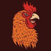 rooster chicken handdrawing illustration vector stock