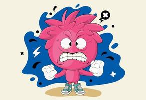 Cartoon angry boyCartoon angry boy. Vector illustration of an excited boy. Funny character boy. Isolated image. Eps 10 vector