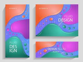 Liquid design brochures vector