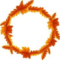 Round autumn leaves frame template vector