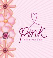 flowers for pink awareness vector design