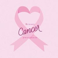pink heart ribbon for breast cancer awareness vector design
