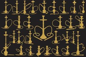 hookah design vector template set