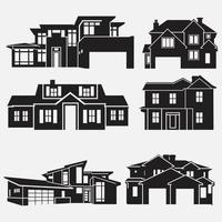 House in Flat Style Vector templates set