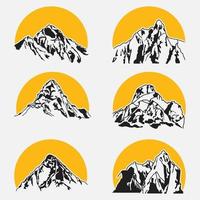 Mountains Logos and Badges vector design templates set