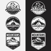 Mountains Logos and Badges vector design templates set