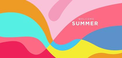 Vector colorful fluid and liquid summer background banner