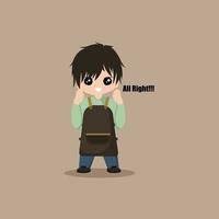 Illustration vector graphic barista character design