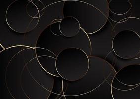 Retro abstract design with gold and black circles vector