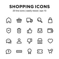 Shopping icon template vector