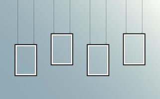 Set of black picture frames vector