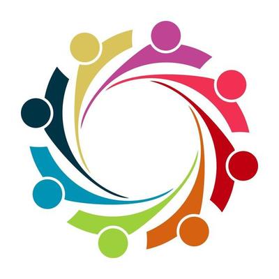 Abstract colorful people in a circle,Teamwork meeting,people are meeting in the room.