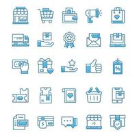 Set of Shopping icons with blue style. vector