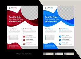 Vector Red and Blue business flyer template