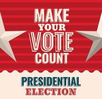 make your vote count with stars vector design