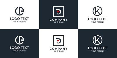 Set of creative monogram logo design vector