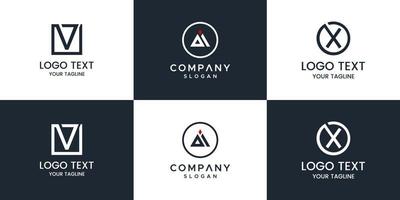 conjunto de diseño de logotipo de monograma creativo vector