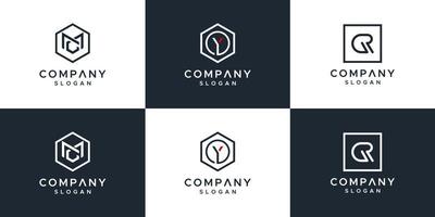 Monogram set logo design vector