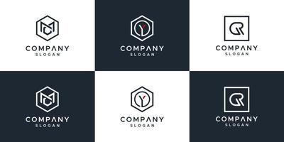 Monogram set logo design vector