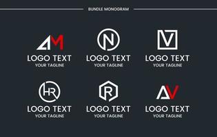 Set of creative monogram logo design vector