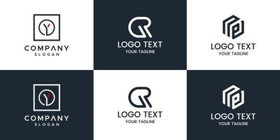 Monogram set logo design vector