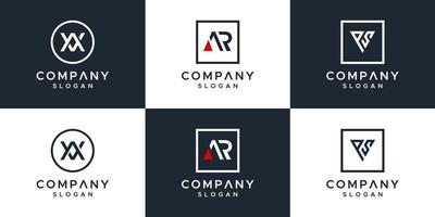 Monogram set logo design vector