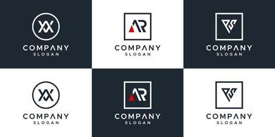 Monogram set logo design vector