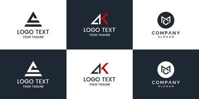 Monogram set logo design vector