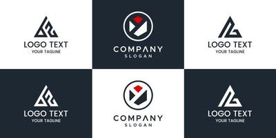 Monogram set logo design template. vector