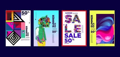 Plantilla de banner de promoción de descuento de venta de música y moda de verano
