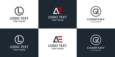 Monogram set logo design template. vector