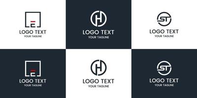 Monogram set logo design template. vector