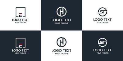 Monogram set logo design template. vector