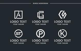 Monogram set logo design template. vector